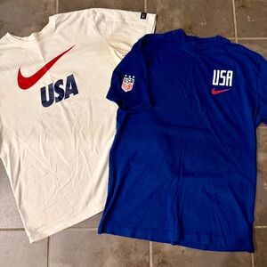 2 Shirts!  Men’s Nike Team USA 🇺🇸 Soccer Shirt Tee Training Medium Blue White 🔥